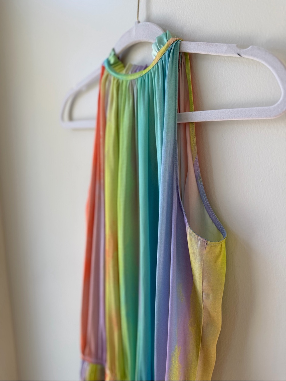 Current Air Cara Pleated Mini Dress Pastel Rainbow Colorful Size Medium Swing - Picture 13 of 16